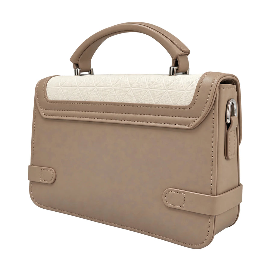 Bella Signature taupe & cream crossbody bag – Vice Versa