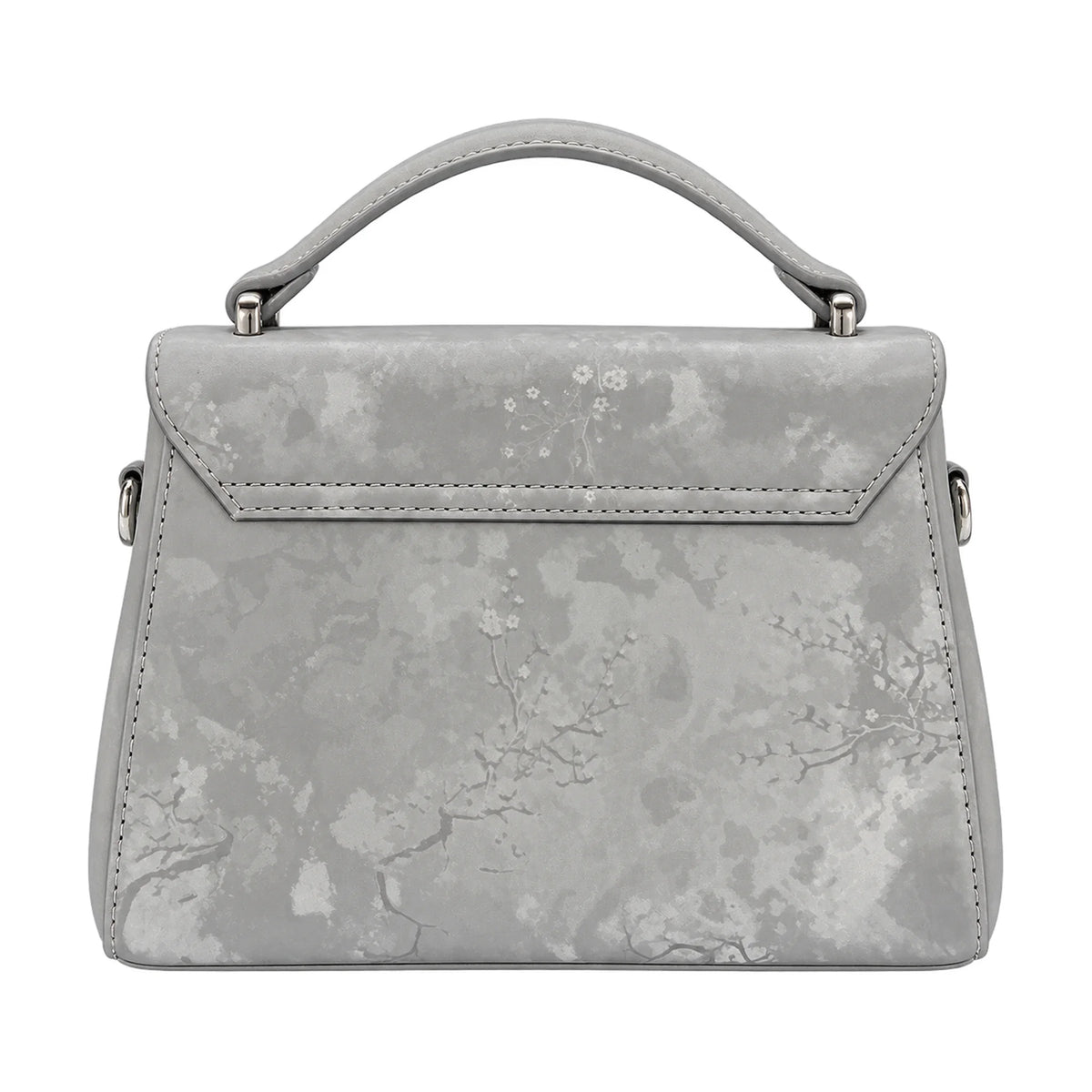 Blue Marble Print grey handbag – Vice Versa, back view
